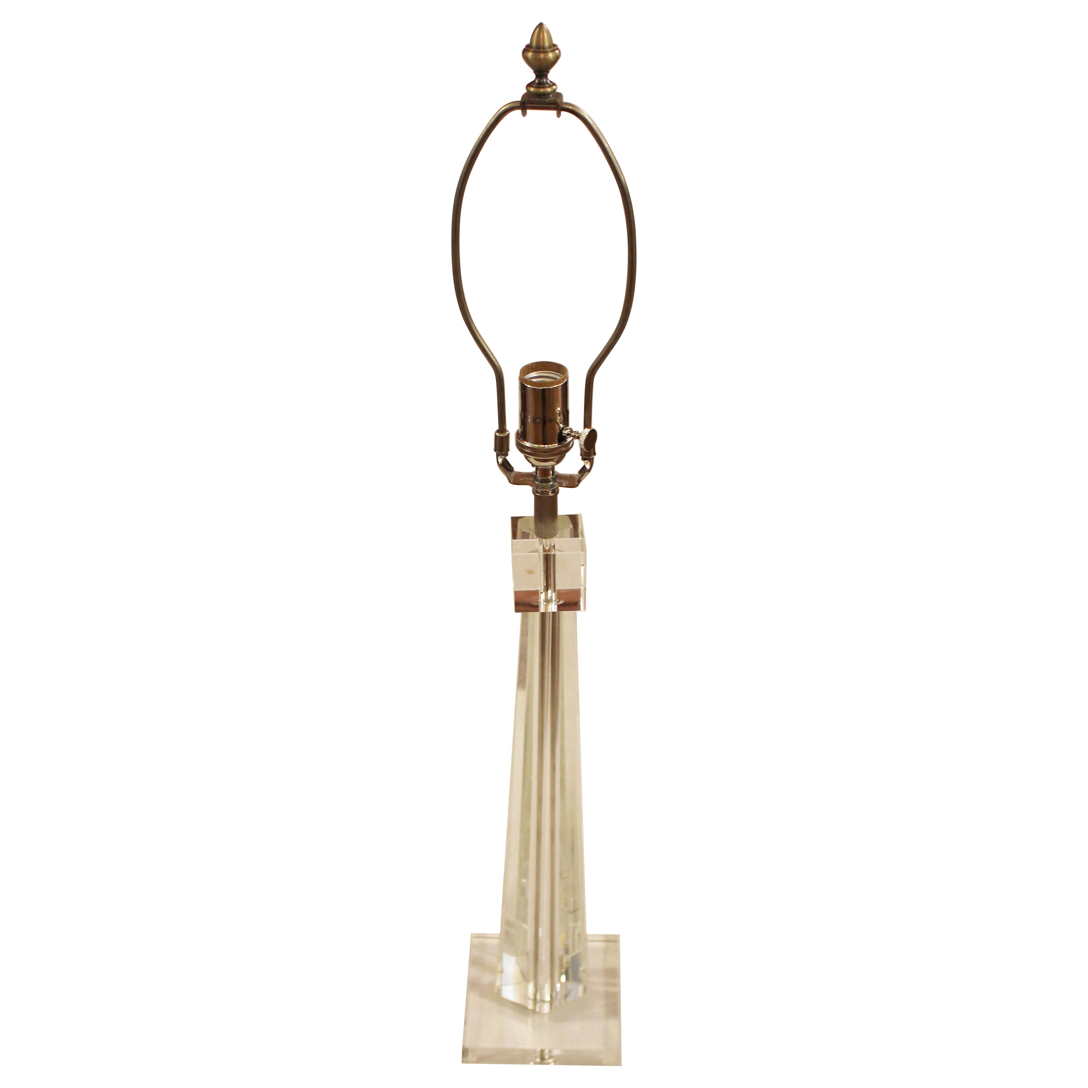 English Mid-Century Modern Crystal Table Lamp For Sale