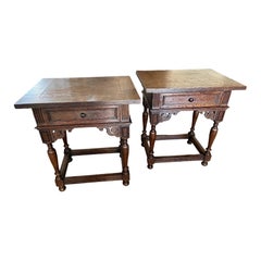 Pair Of 20th Century Dutch Oak Side Tables