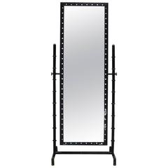 Modernist Iron Cheval Mirror, France, circa 1950s 4