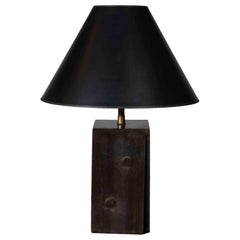 Patinated Steel 'Dice' Table Lamp