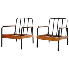 Pair of French Easy Chairs after Jean Prouve