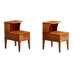 Designer svedese, Comodini, Wood, Ottone, Svezia, anni '40