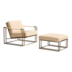Milo Baughman, Lounge Chair with Ottoman, Leather, Steel, USA, 1972