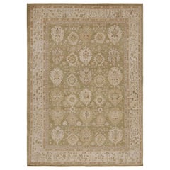 Rug & Kilim’s Oushak Style Rug In Chartreuse Green With Geometric Pattern