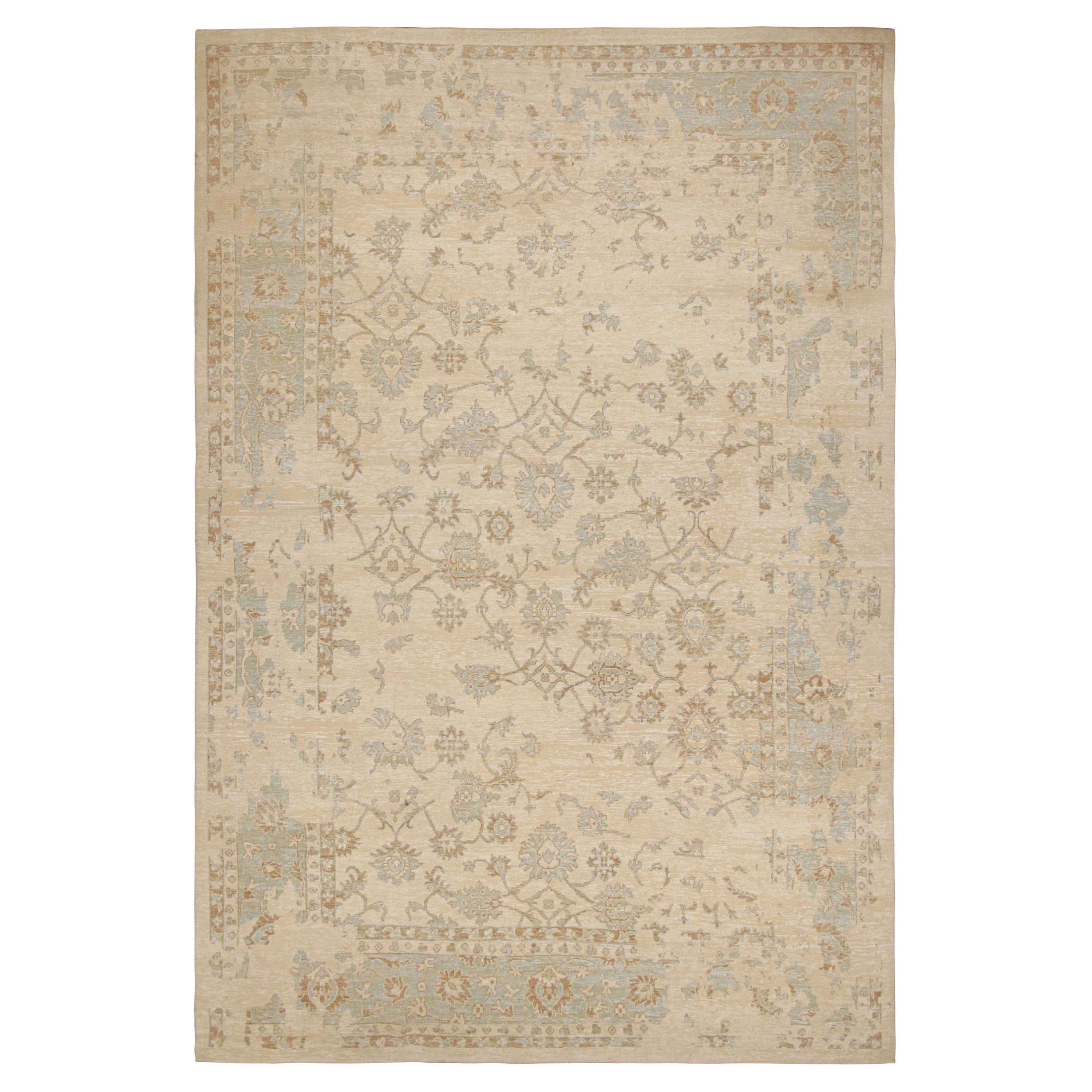 Rug & Kilim’s Oushak Style Oversized Rug in Beige/Brown, With Floral Patterns