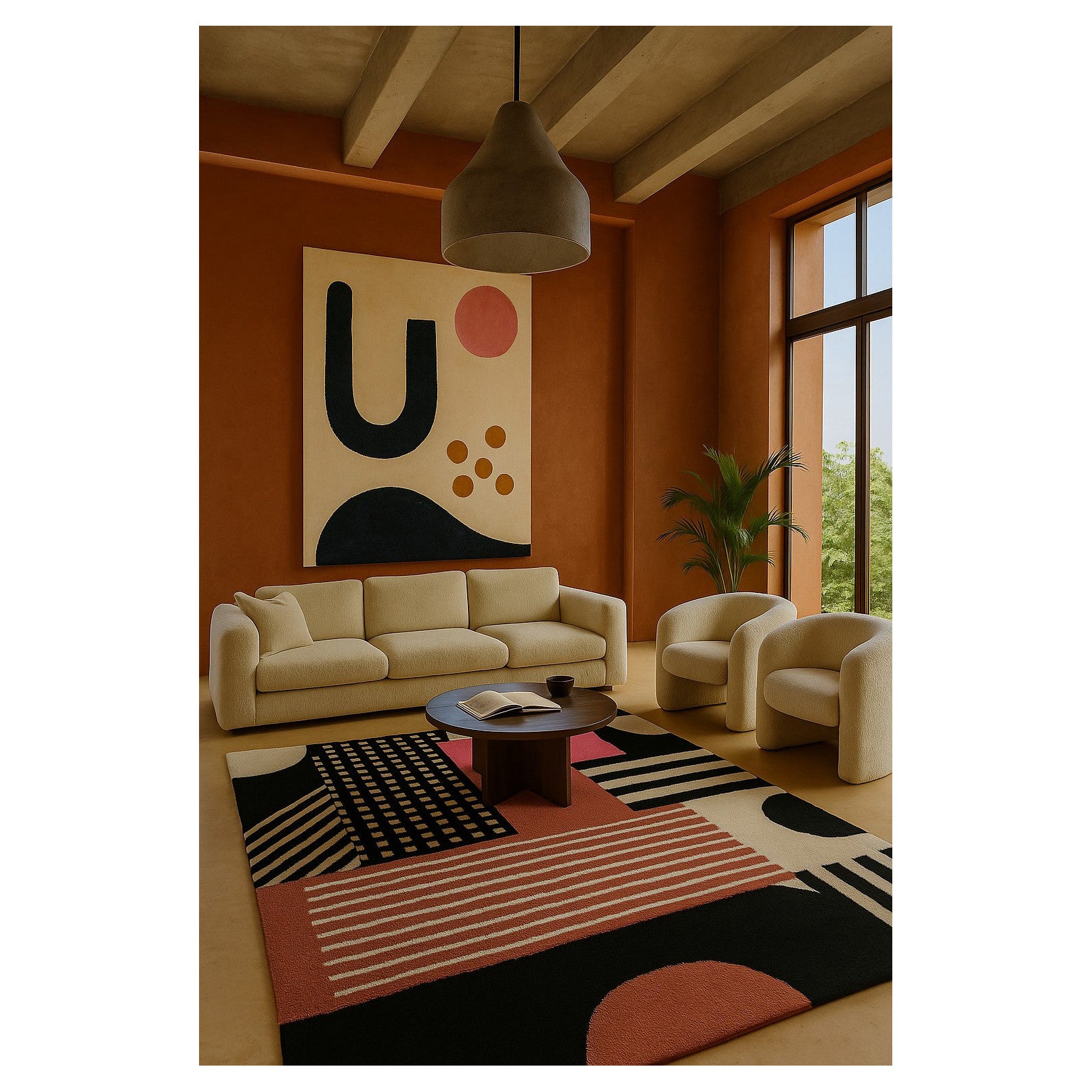 Tappeto moderno di ispirazione Bauhaus con disegno geometrico nome Weimer 1919.01