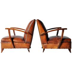 Pair of Streamline Open Armchairs