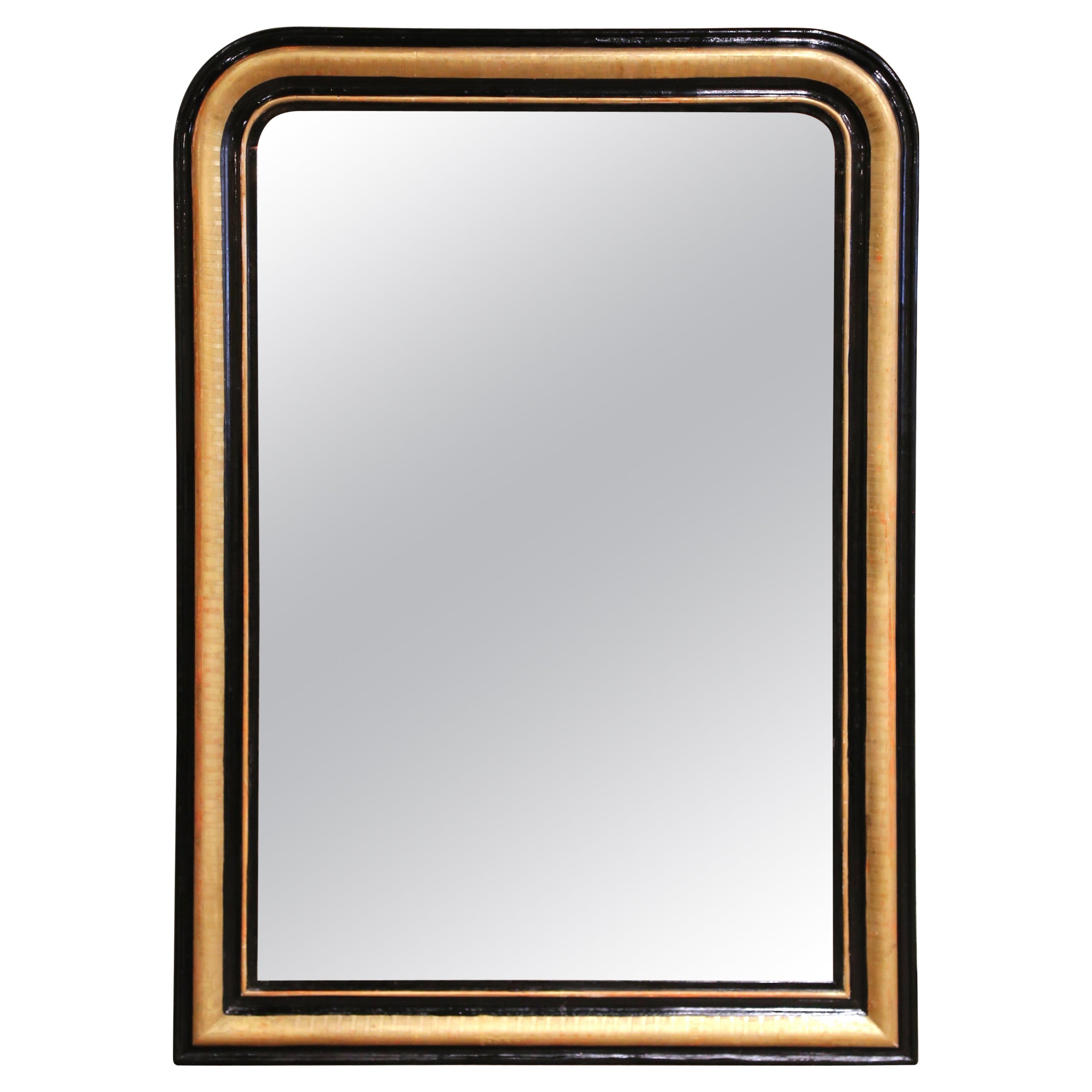 Miroir à deux tons, doré et noirci, Louis Philippe, France, 19e siècle