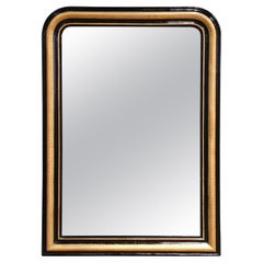 Miroir à deux tons, doré et noirci, Louis Philippe, France, 19e siècle
