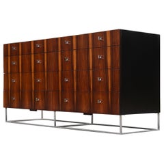 Milo Baughman für Rougier Palisander & Chrom 10-Schubladen-Credenza-Schrank Kommode
