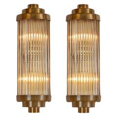 IP44 rated bathroom Italian Brass and glass Ravello Wall Lights 3 Tier Detail