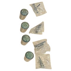 Set of Four Amazonite and Polished Nickel Custom Knob Pulls