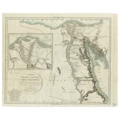Antique Map of Egypt with Detailed Inset of the Nile Delta, ca. 1799