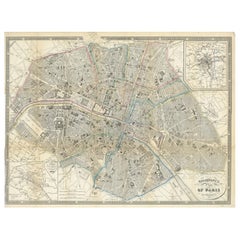 Paris und Umgebung - Antike Karte von Gall und Inglis, veröffentlicht 1843