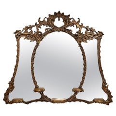 Vintage Louis XV Style Giltwood Carved Mirror by Friedman Brothers