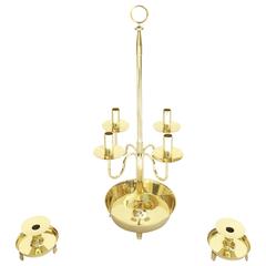 Polished Brass Three-Piece Candelabra Set by Tommi Parzinger 6
