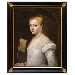 Scuola veneziana, XVIII secolo, Ritratto di gentildonna con ventaglio