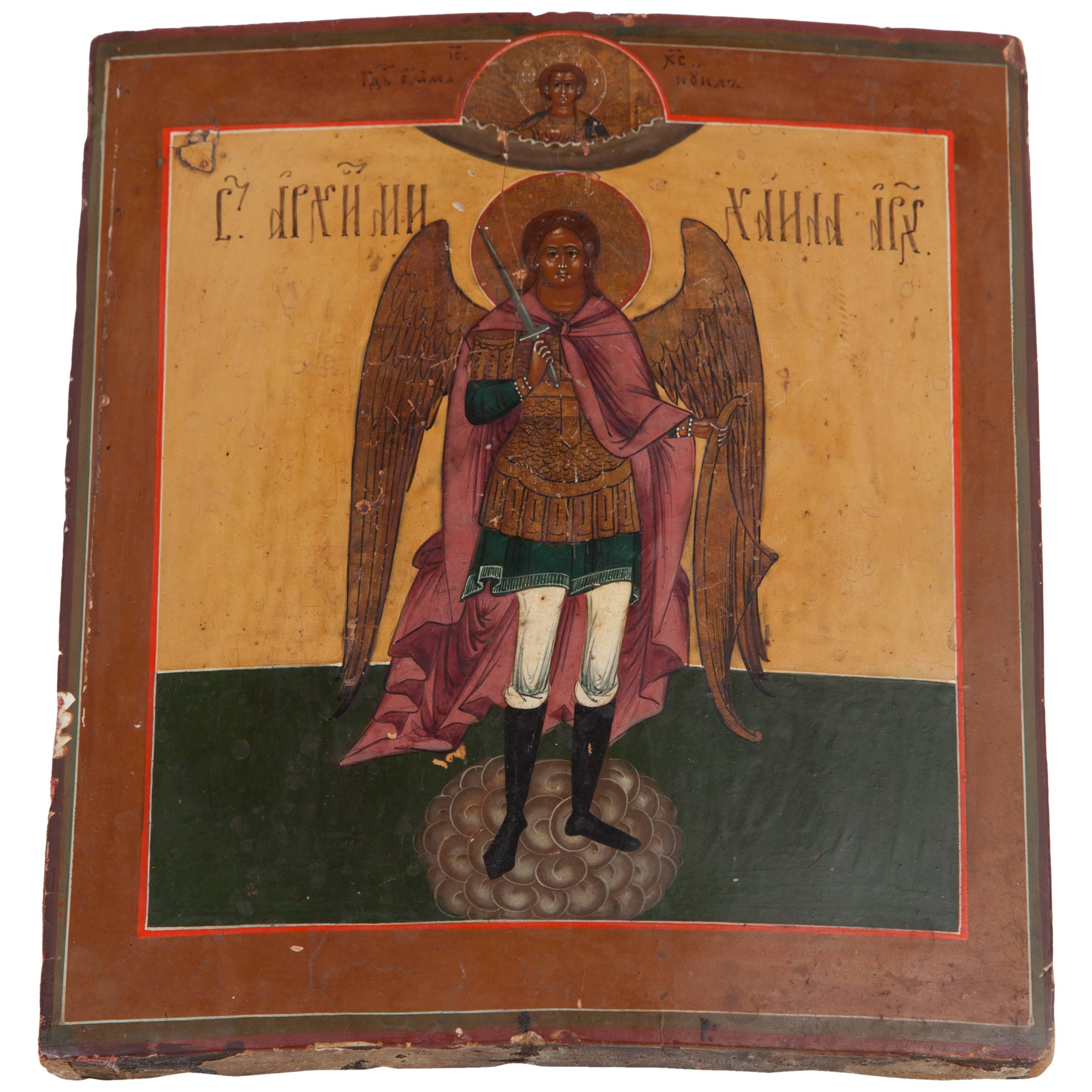 19th Century Russian Icon of Archangel Gabriel