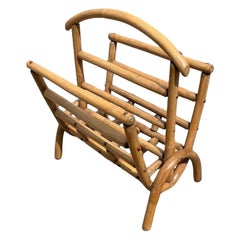Restored Rattan Magazine or Log Holder