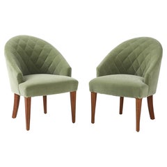 Tommi Parzinger Fauteuils club en mohair pistache