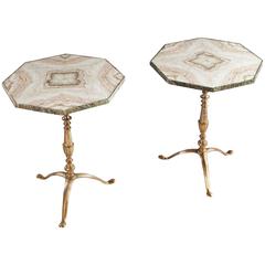 Antique Pair of Edwardian Onyx Tables