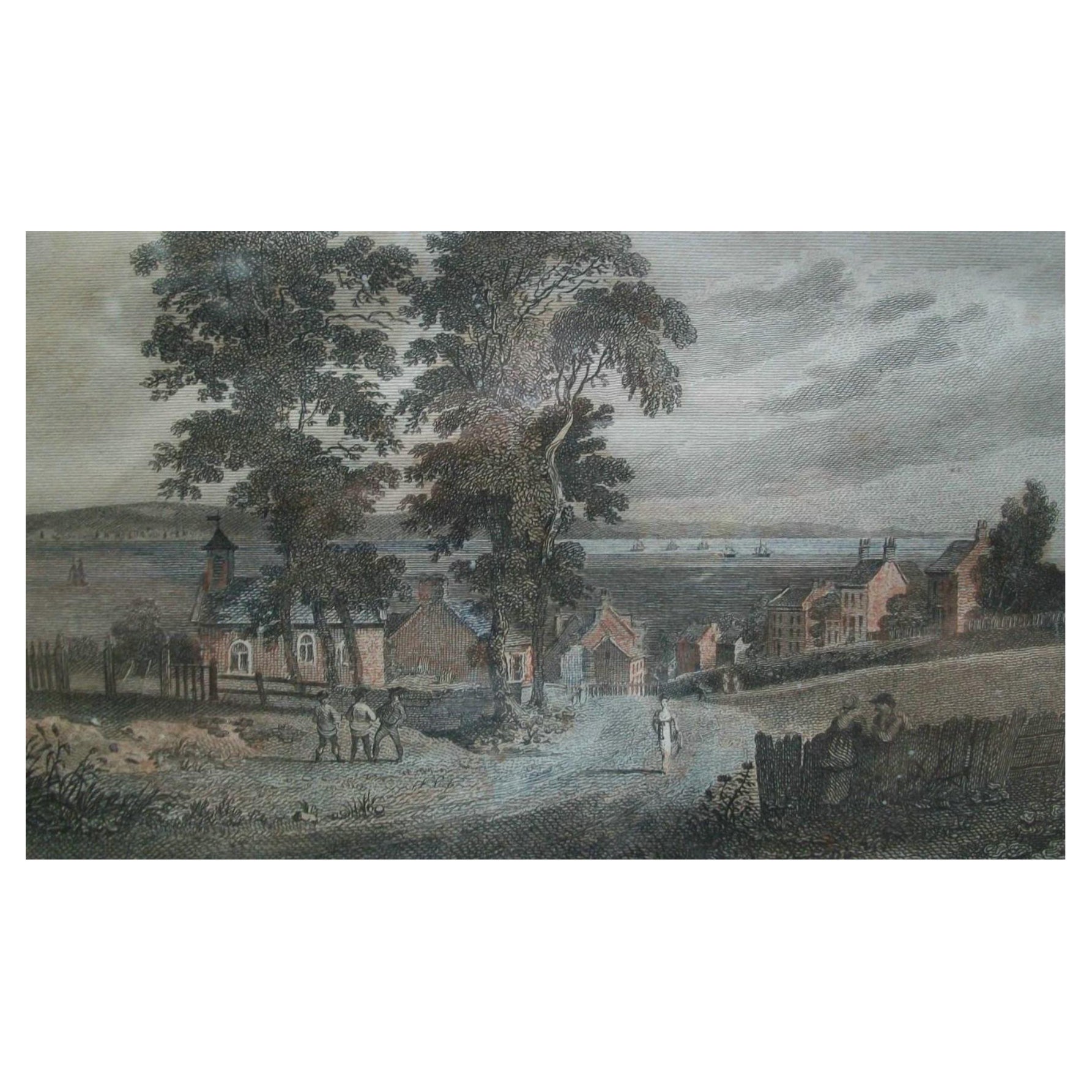 S. RAWLE - VIEW OF RYDE - Seltener gerahmter antiker Kupferstich - K.K. - CIRCA 1806 im Angebot