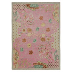 Rug & Kilim’s Chinese Art Deco style rug, with Geometric Floral Patterns