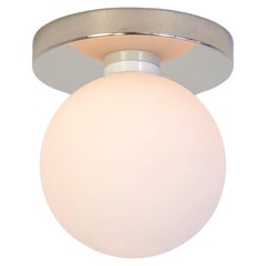 Globe Flush Mount by Research.Lighting, Nickel, 5in Glass, In Stock