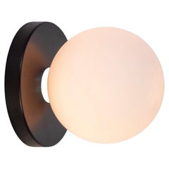 Globe Sconce by Research.Lighting, Black, 5in Glass Globe, In Stock