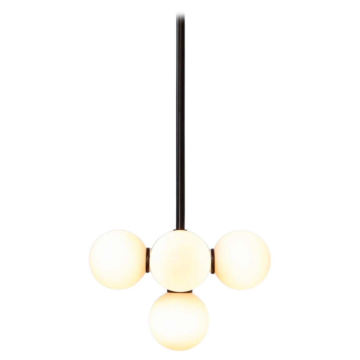 Bunch Pendant, by Research.Lighting, Black, 3in Glass Globe, In Stock