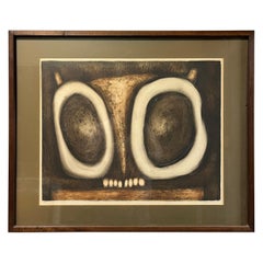 Mitte des Jahrhunderts Eule Joseph Demarais Lithographie Radierung