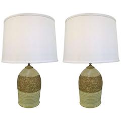 Pair of Art Pottery 1960s Stoneware Table Lamps 10