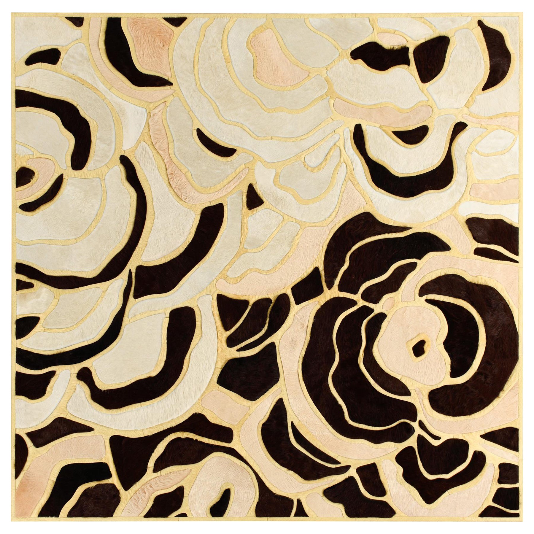 Floral "Bloom" Hide Rug by Marc Thee (9ft x 9ft)