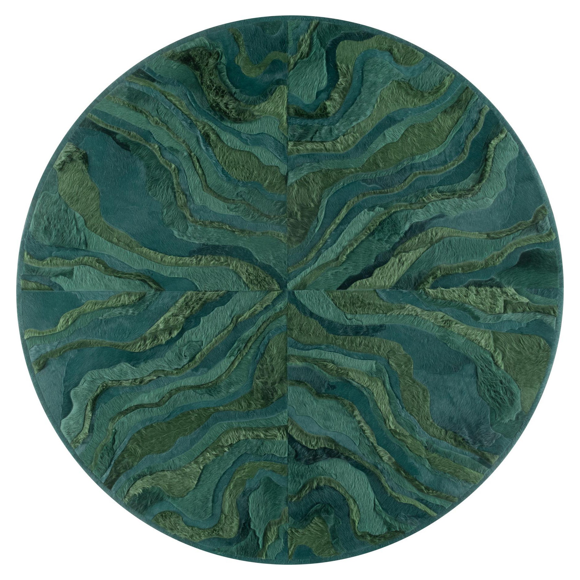 Designer "Submerge" Hide Rug by Marc Thee (8ft 4in Diameter) For Sale