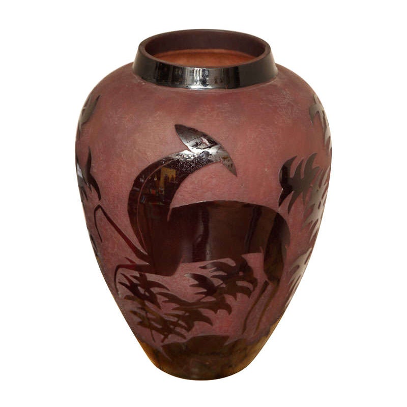 Set of Three Large Decorative Wooden Vases For Sale at 1stDibs