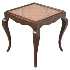 Baker Furniture French Provincial Louis XV Burl Wood and Walnut Tea Table
