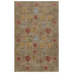 Rug & Kilim's Spanish European Rug in Beige with Floral Patterns Bilbao (Tapis européen en beige avec motifs floraux)