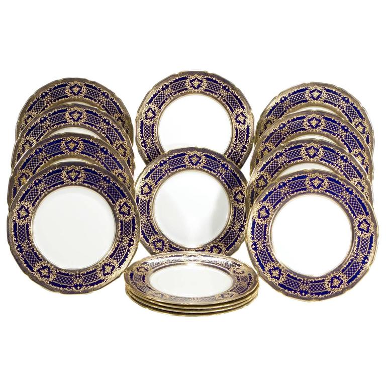 Set of Eight Royal Doulton Gilded Age Dinner Plates at 1stdibs