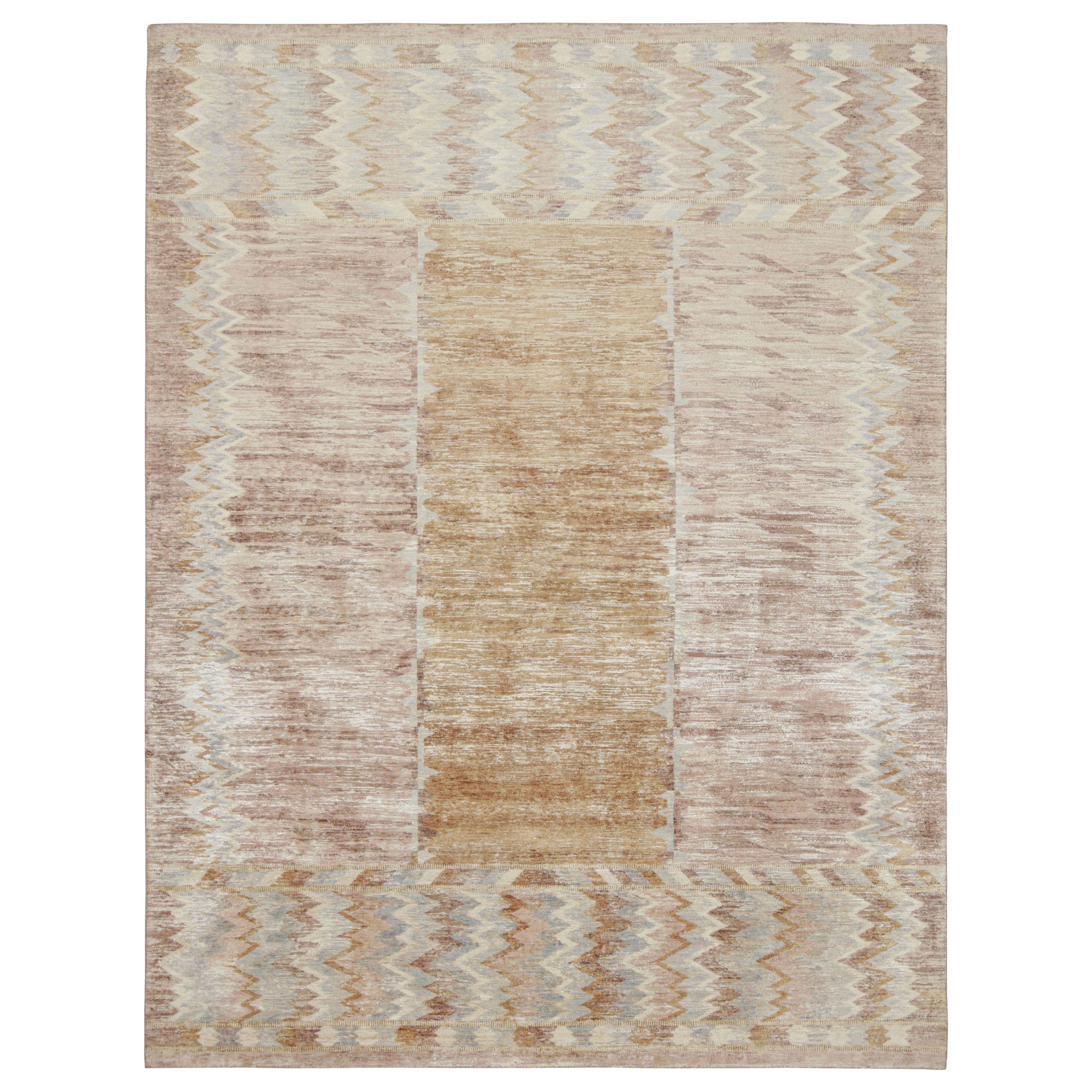 Rug & Kilim’s Scandinavian Style Rug with Geometric Chevron Patterns