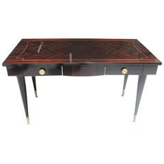 Stunning French Art Deco Exotic Macassar Ebony Writing Desk, circa 1940s