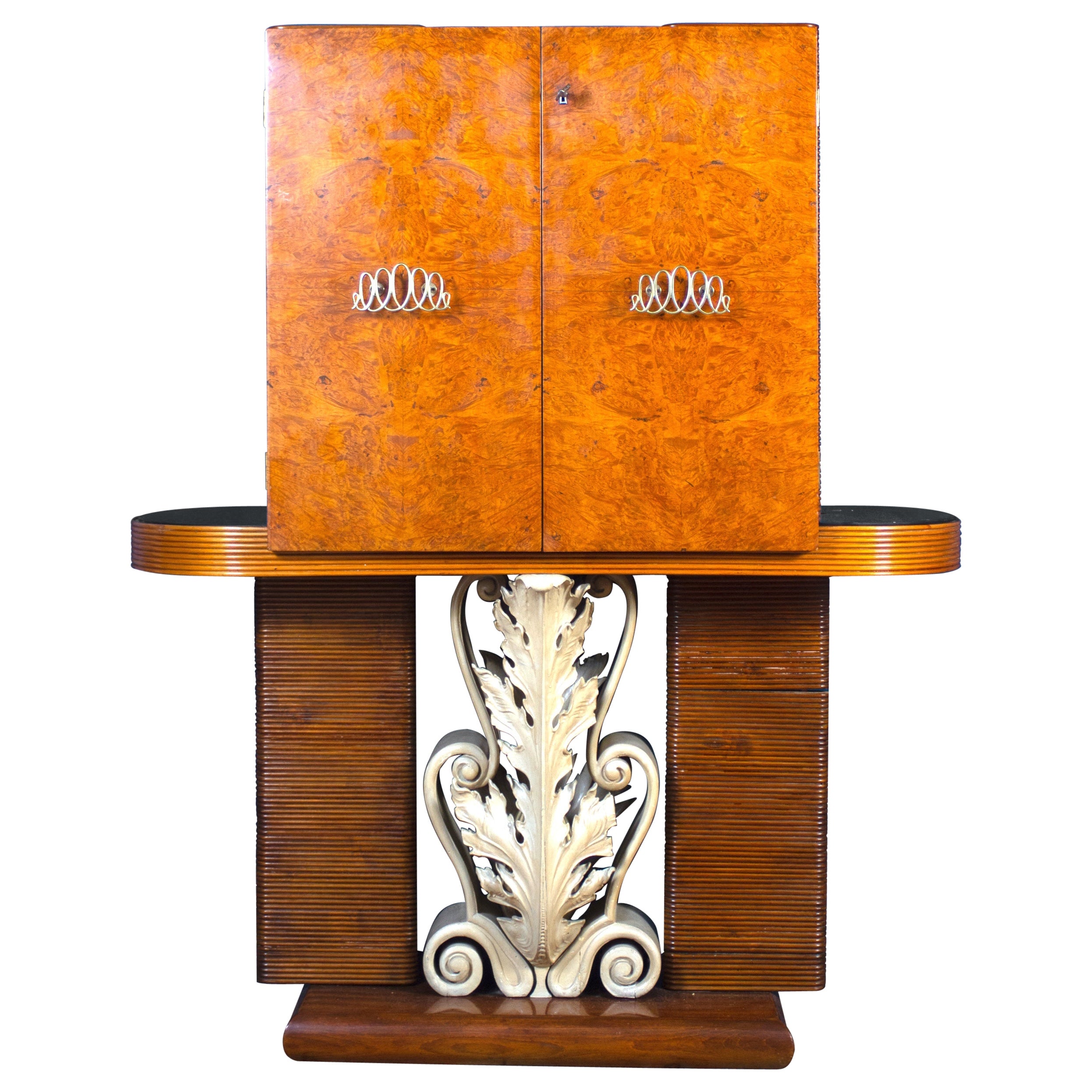 Outstanding Art Deco Italian Bar Cabinet by Pierluigi Colli For Sale