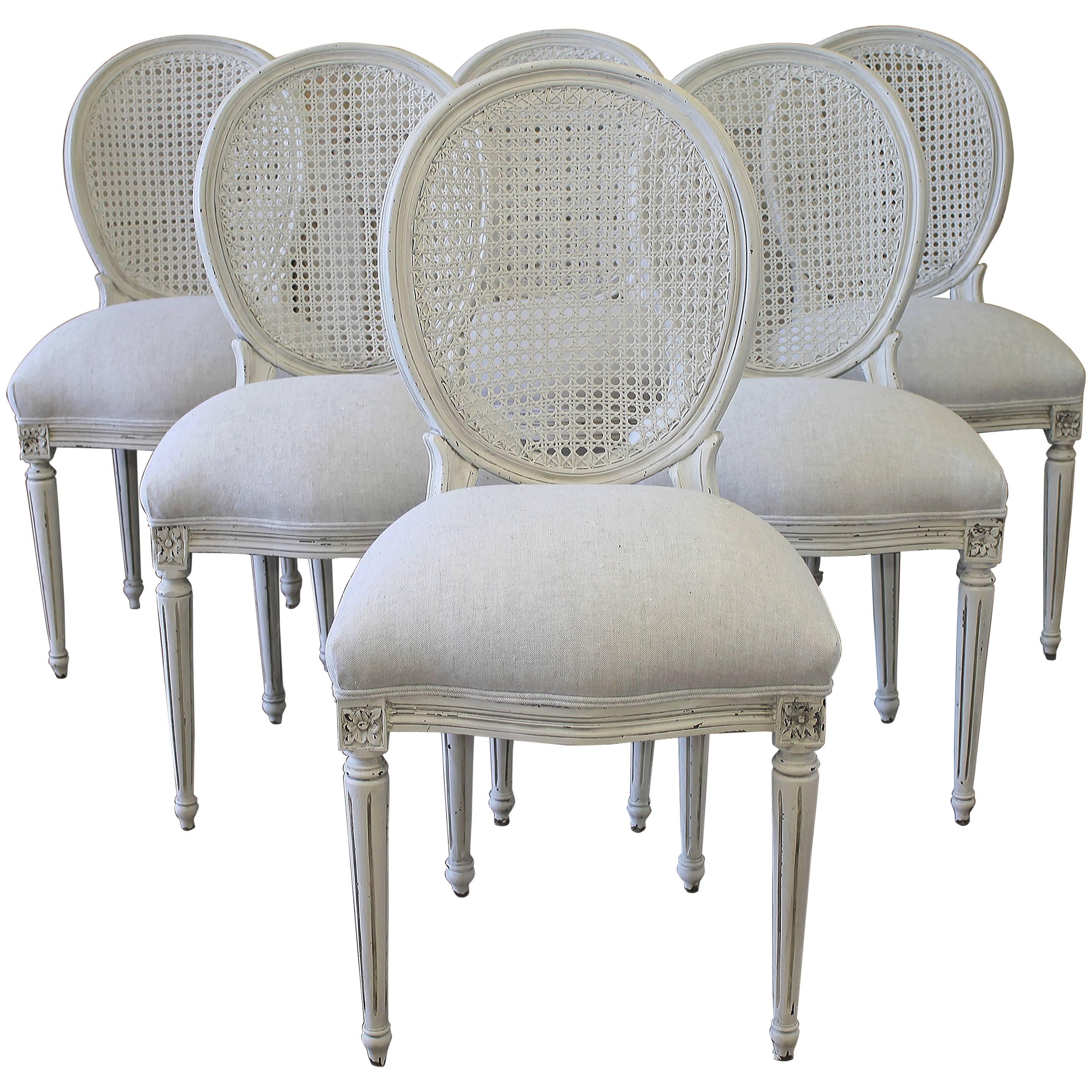 Louis XVI Style Cane Back Dining Chairs