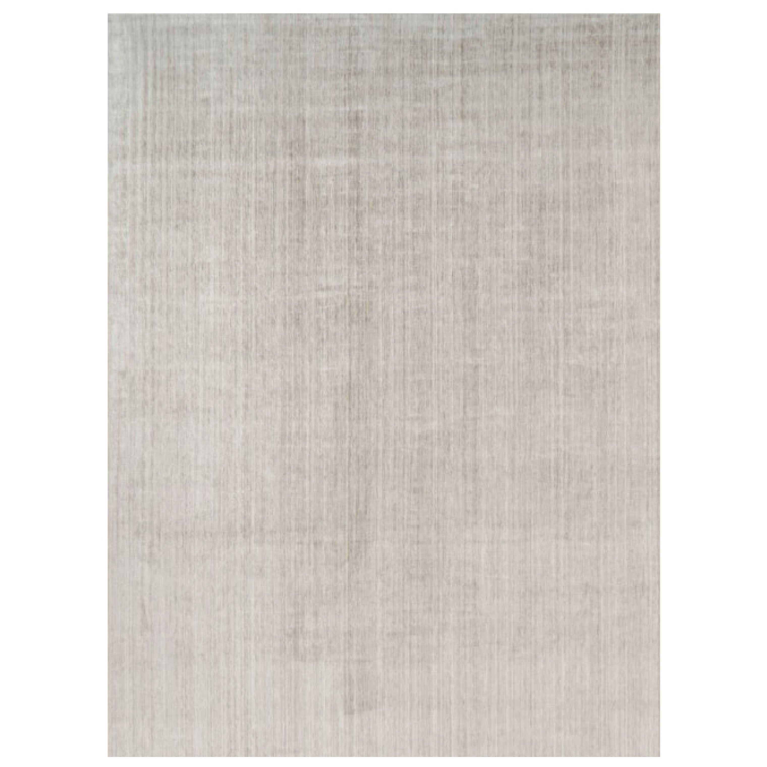 Rug & Kilim’s Oversized Textural Rug In Solid Beige and Cream Tones and Striae