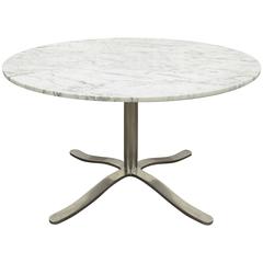 Nicos Zographos Marble and Chrome Steel Round Alpha Dining Table 5