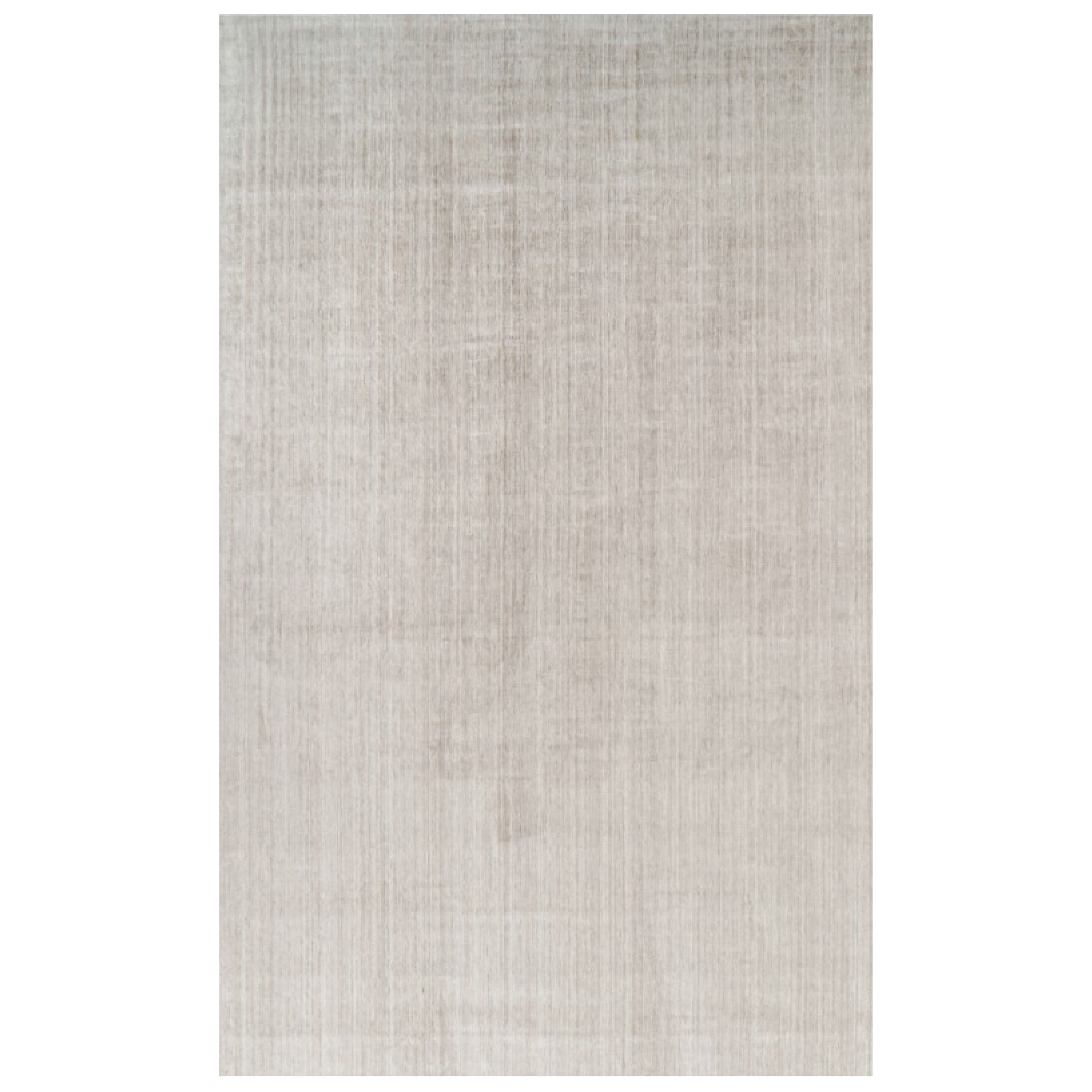 Rug & Kilim’s Oversized Textural Rug In Solid Beige and Cream Tones and Striae