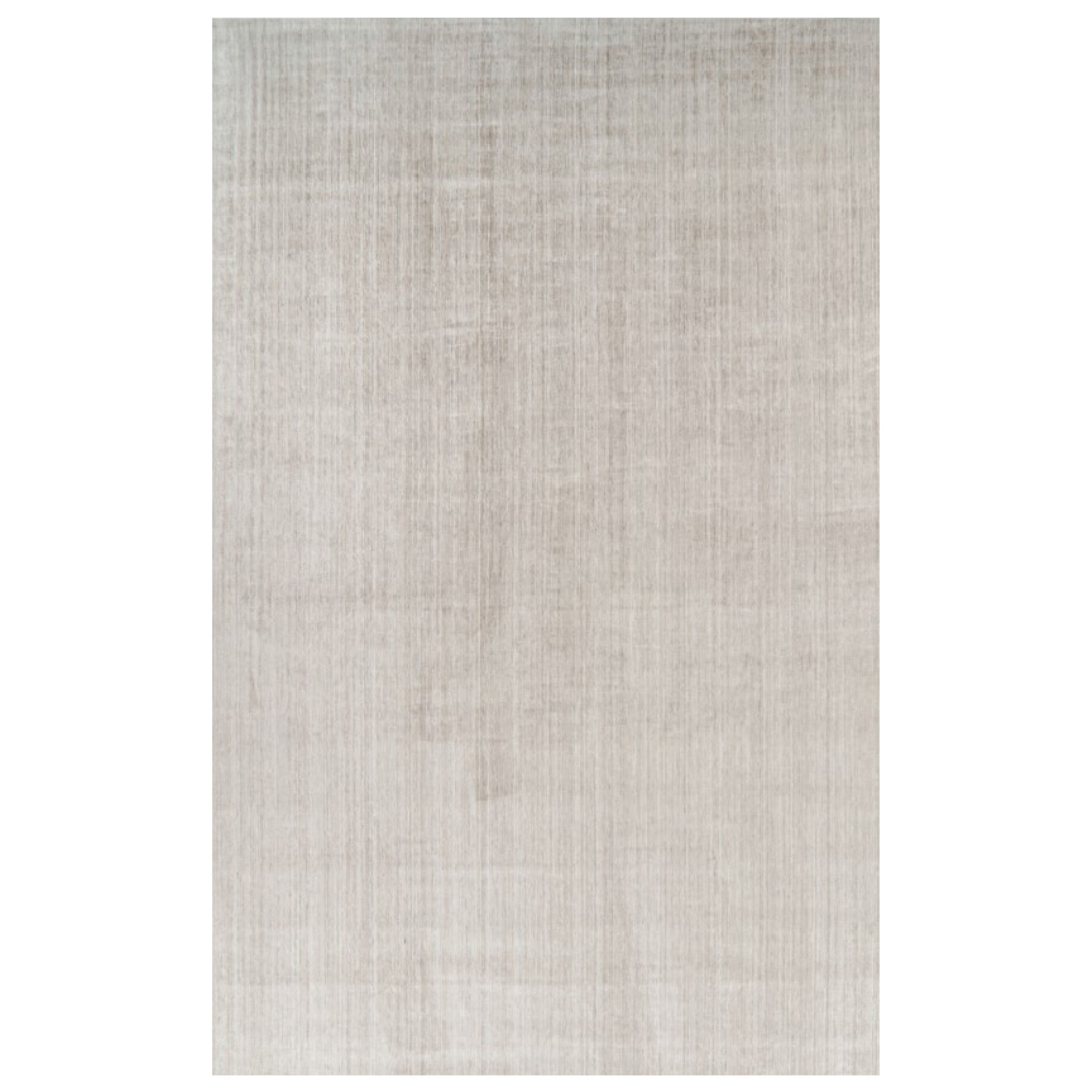 Rug & Kilim’s Oversized Textural Rug In Solid Beige and Cream Tones and Striae