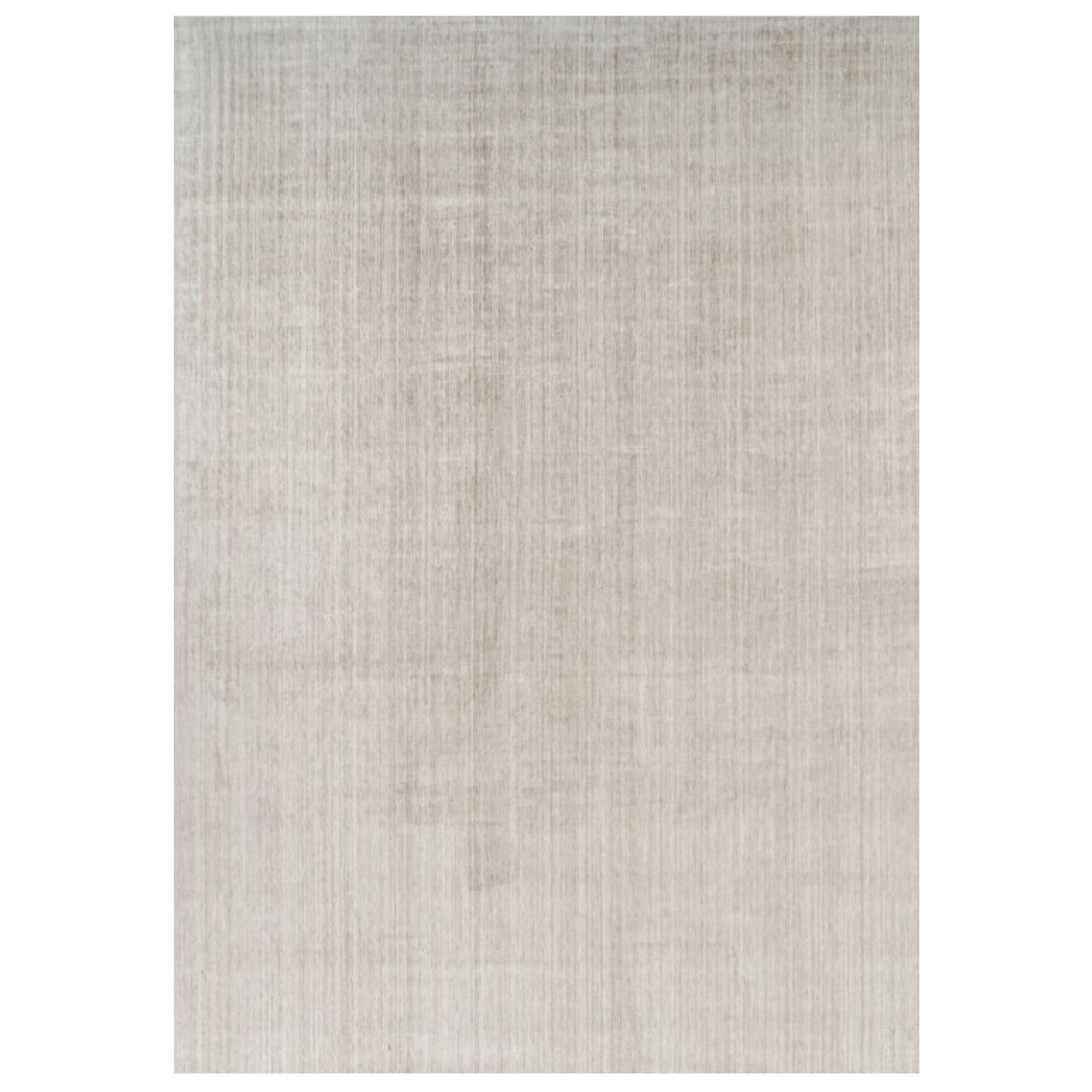 Rug & Kilim’s Oversized Textural Rug In Solid Beige and Cream Tones and Striae
