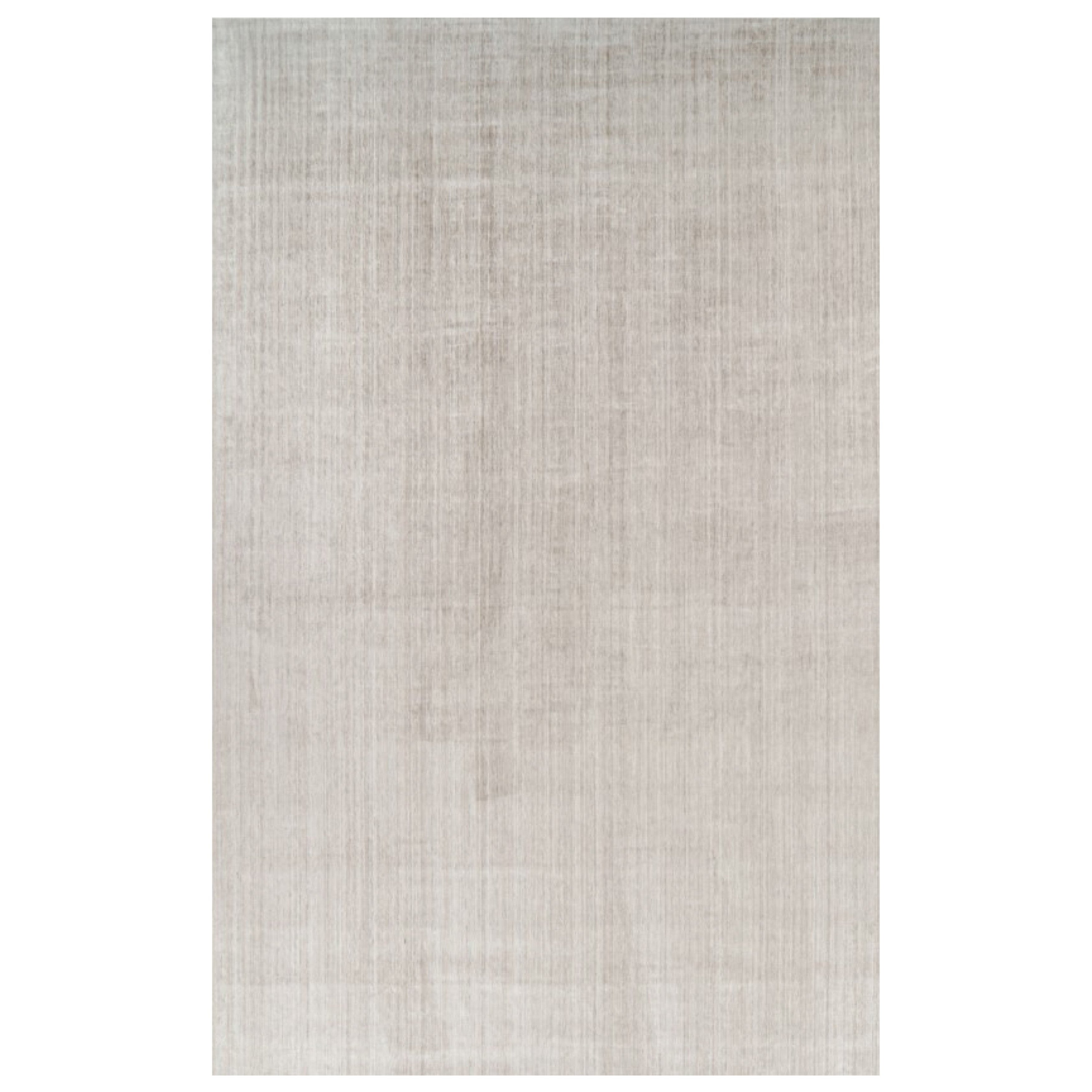 Rug & Kilim’s Oversized Textural Rug In Solid Beige and Cream Tones and Striae