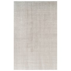 Rug & Kilim’s Oversized Textural Rug In Solid Beige and Cream Tones and Striae