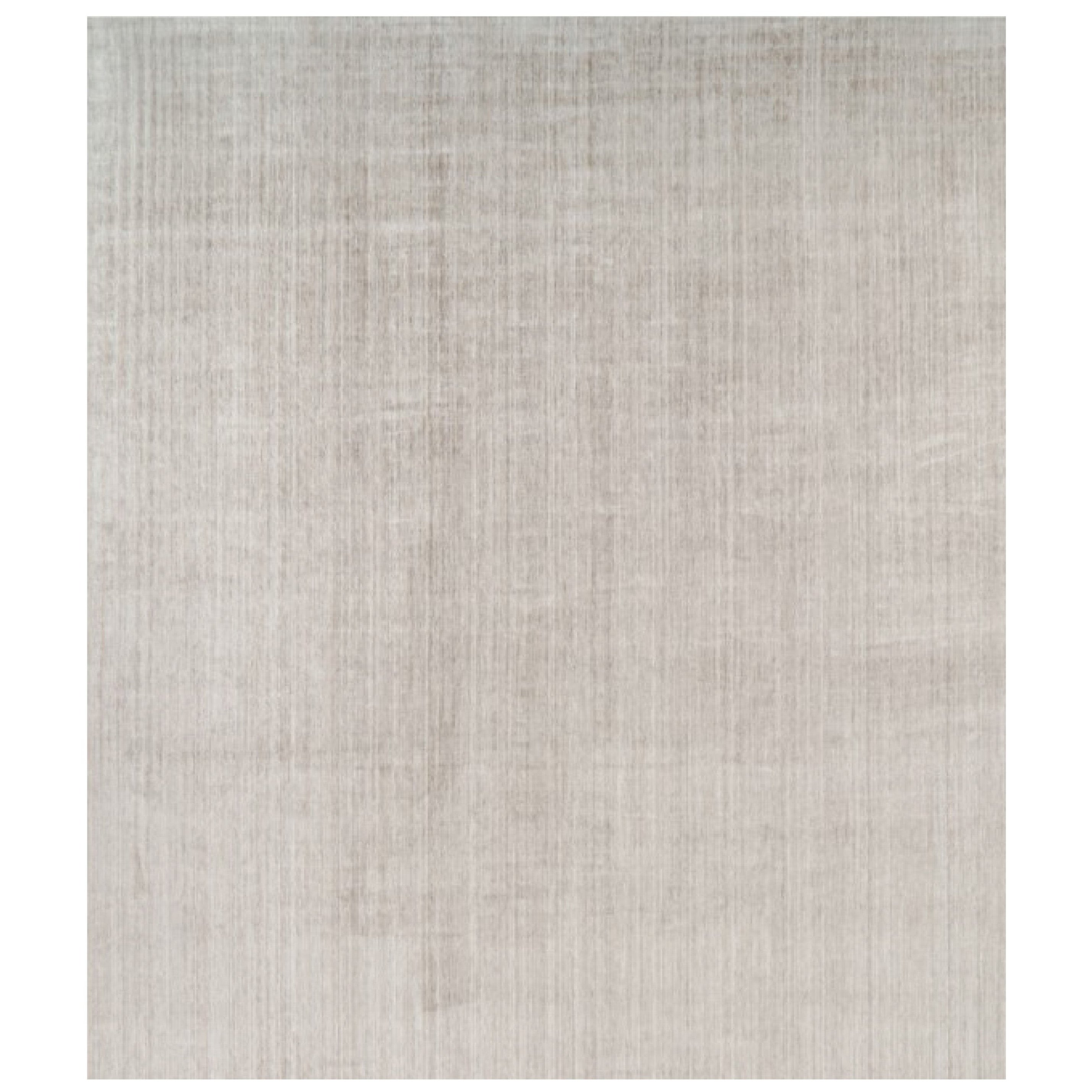 Rug & Kilim’s Oversized Textural Rug In Solid Beige and Cream Tones and Striae